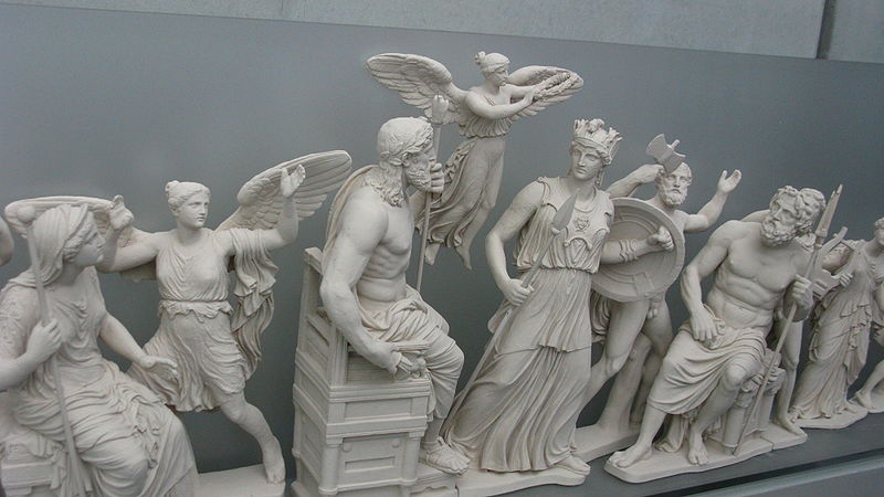 A reconstruction of the east pediment of the Parthenon